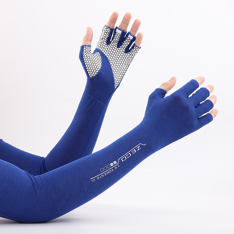 New Cycling Ice Sleeves Men's Ice-Sense High-Elastic Outdoor Cycling Sun Protection Sleeves Anti-Uv Ice Silk Summer Arm Guards