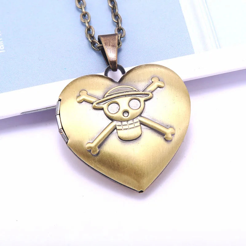 Copper Color Love Heart Locket Pendants for Women Men Openable Photo Frame Glossy Family Pet Picture Necklace Family Love Gift