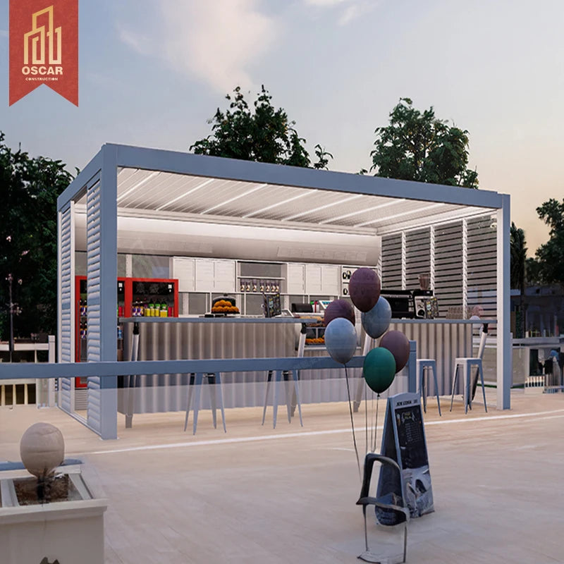 Motorized Retractable Roof Pergola Awning Balcony Windows Sunshade System with Folding Arm Acrylic Aluminum Frame Electric Use