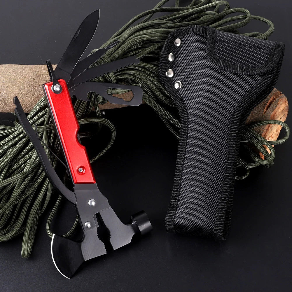 USA Stock Wholesale Portable All in One Tools Hatchet Axe Mini Safety Hammer Multitool Survival Hammer for Camping