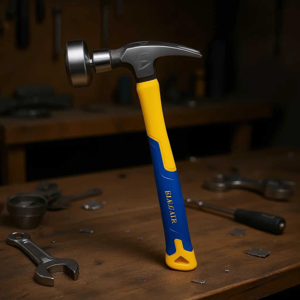 HERM Industrial Pick Hammer Model HERM.29 Magnetic Head Forged Steel Ears 2-Inch Face Fiberglass Handle Contoured Grip 38cm