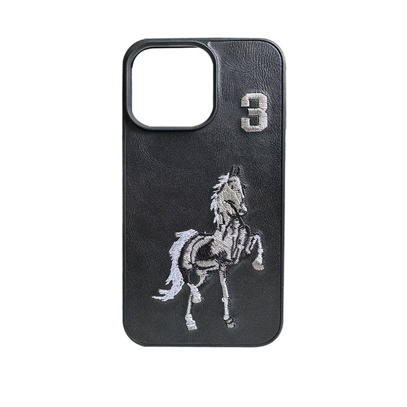 Embroidered Mobile Phone case  for iPhone 16 Pro Max Custom Pattern TPU Leather case  for iPhone 15 Plus 14 13 12 11 Pro Max