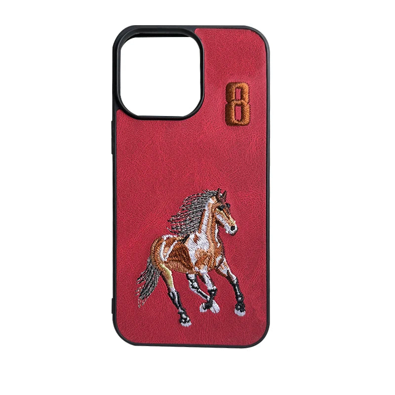 Embroidered Mobile Phone case  for iPhone 16 Pro Max Custom Pattern TPU Leather case  for iPhone 15 Plus 14 13 12 11 Pro Max