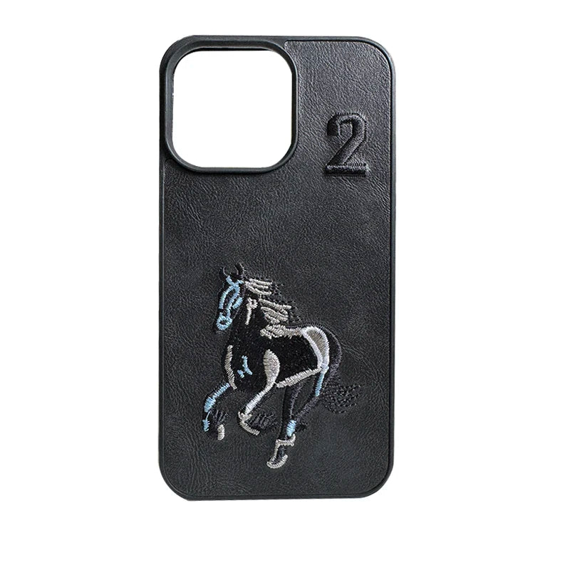 Embroidered Mobile Phone case  for iPhone 16 Pro Max Custom Pattern TPU Leather case  for iPhone 15 Plus 14 13 12 11 Pro Max
