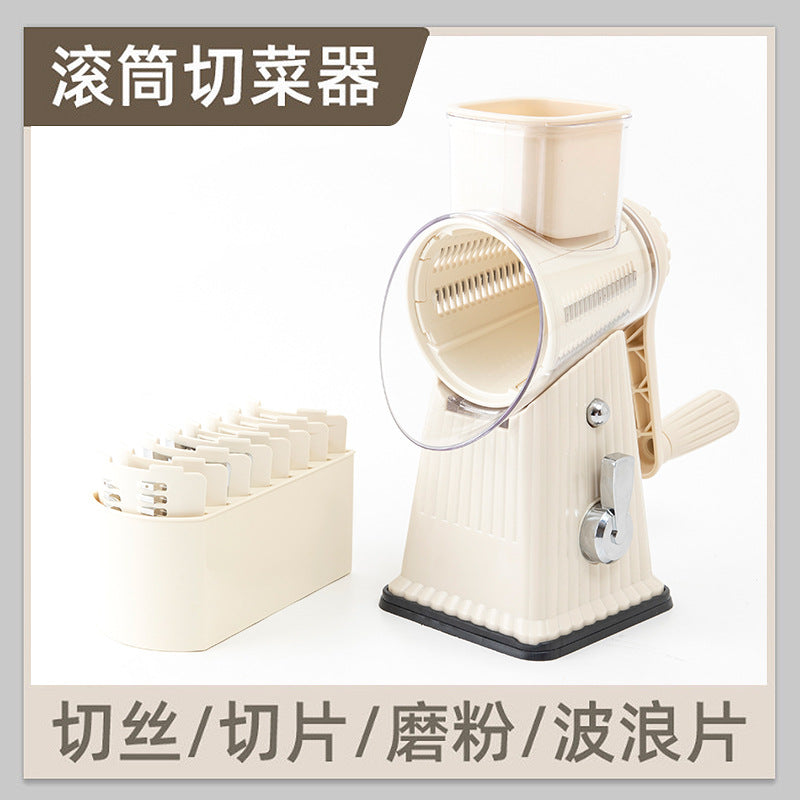 Multifunctional Vegetable Cutting Artifact Home Kitchen Hand-Cranked Drum Potato Grating Machine Convenient Slicing and Grating Meat Cutter