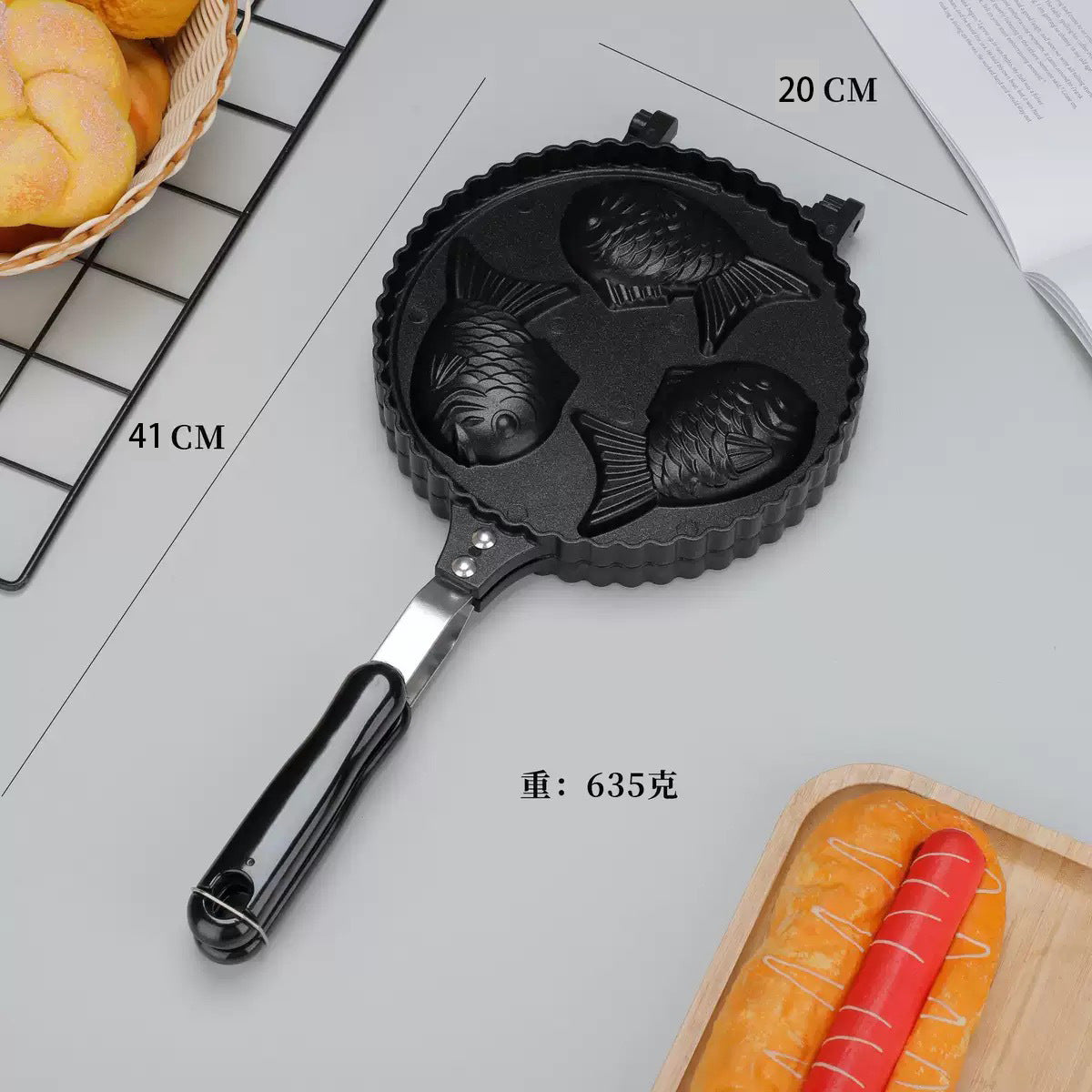 Foreign Trade Cross-Border Direct Sales Aluminum Waffle Snapper Barbecue Plate Frying Pan Mold Uncoated Non-Stick Pan Wholesale