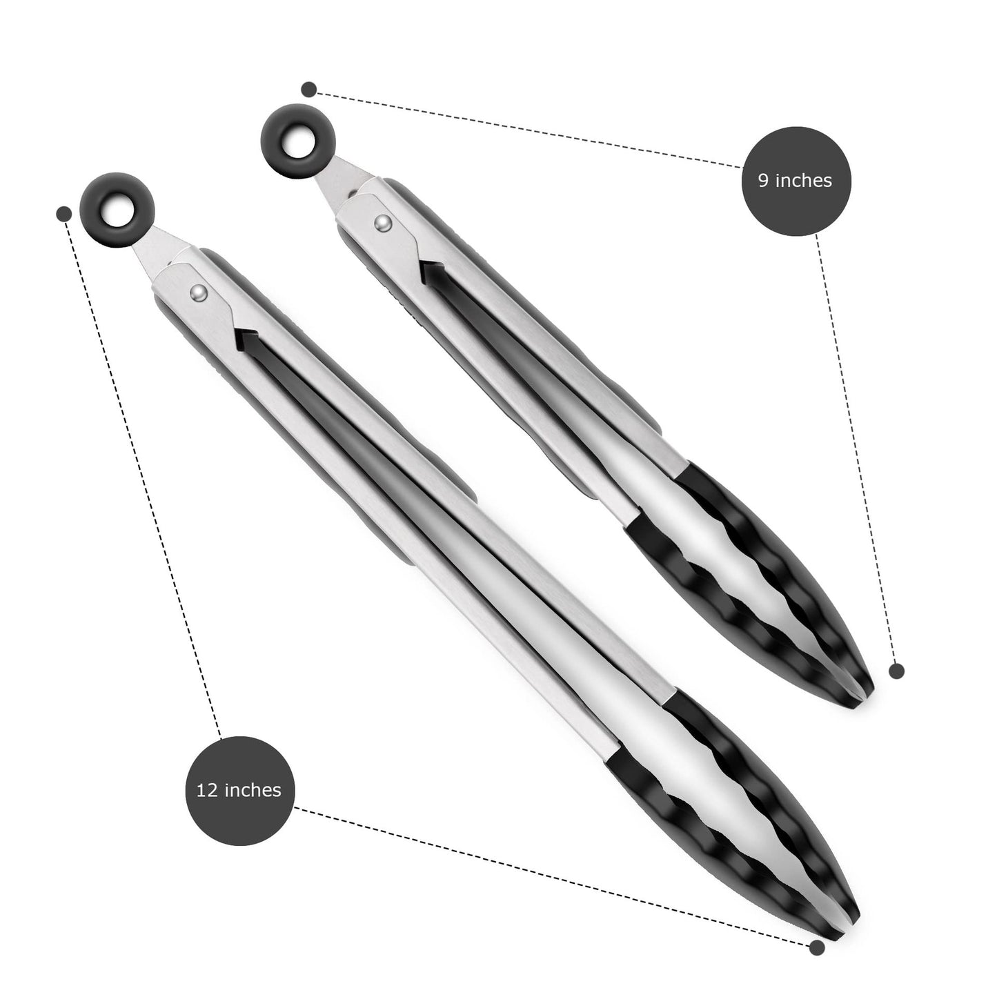 Cross Border Black Silicone Clip Food Clip Commercial High Temperature Resistant Food Grade Kitchen Steak Barbecue Grill Tool