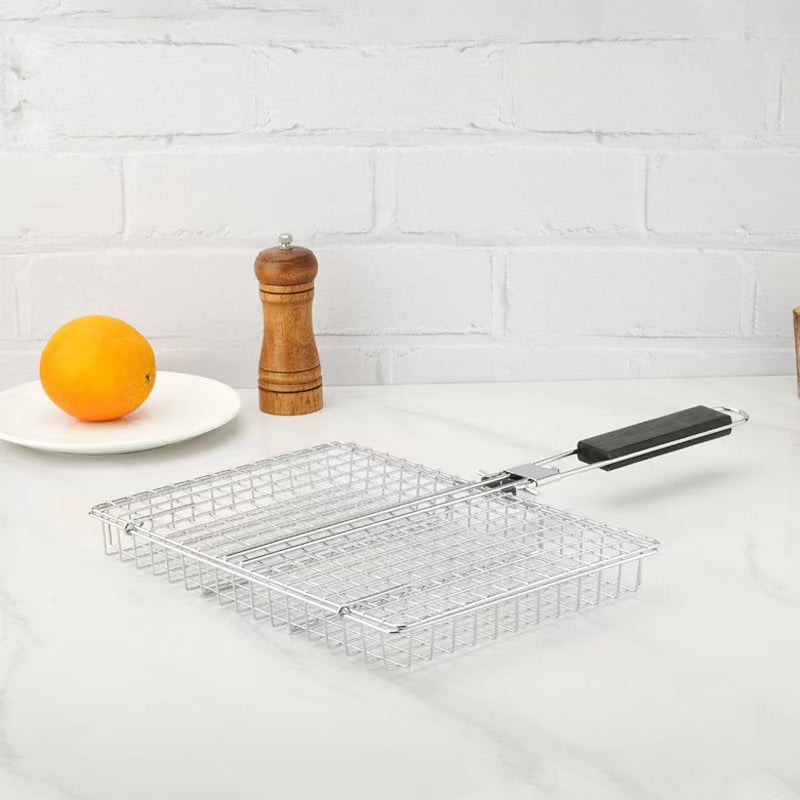Folding Handle Barbecue Clip Grill Chicken Outdoor Multi-functional Grilled Fish Barbecue Corn Barbecue Mesh Grill Basket