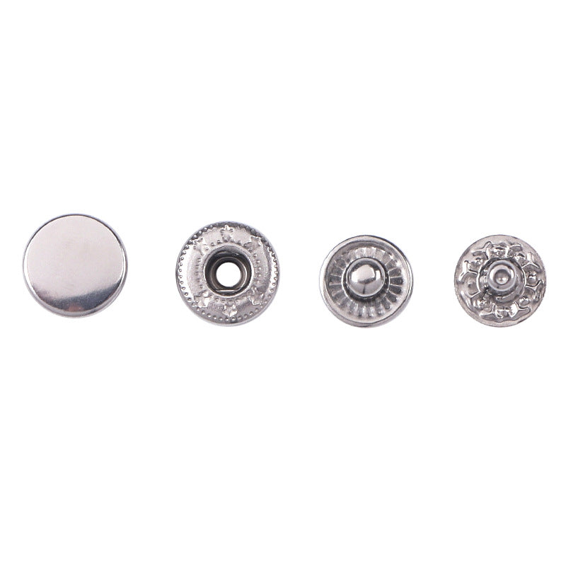 Down jacket button coat metal button frock coat cat coat double stainless steel snap button 655 button