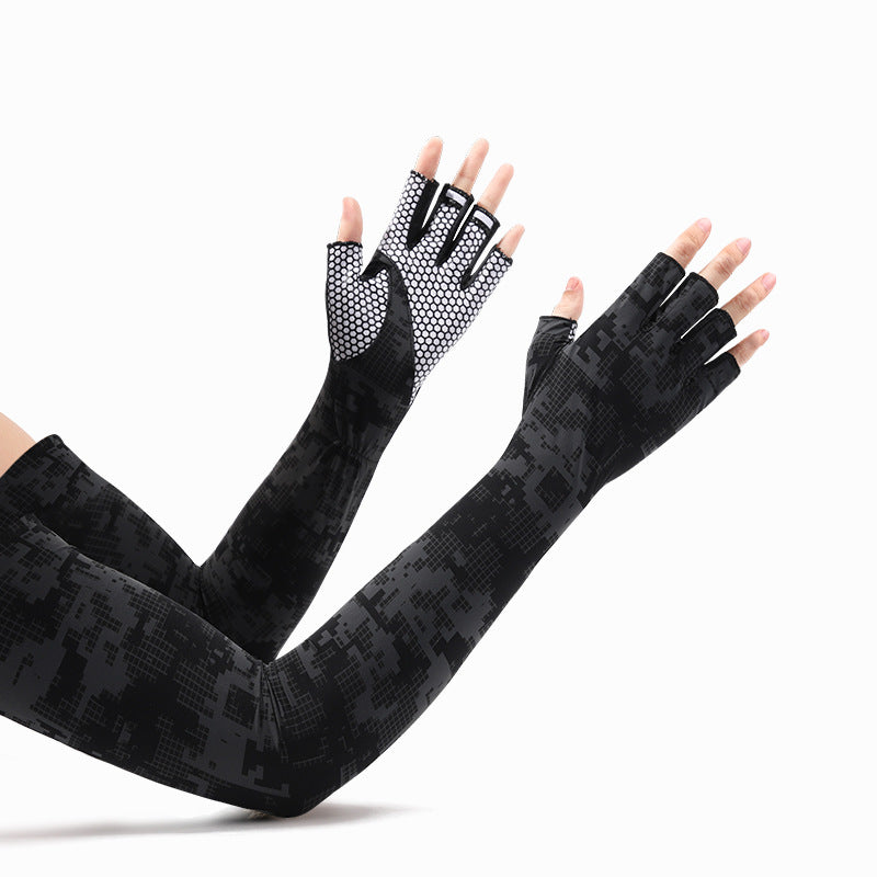 New Cycling Ice Sleeves Men's Ice-Sense High-Elastic Outdoor Cycling Sun Protection Sleeves Anti-Uv Ice Silk Summer Arm Guards