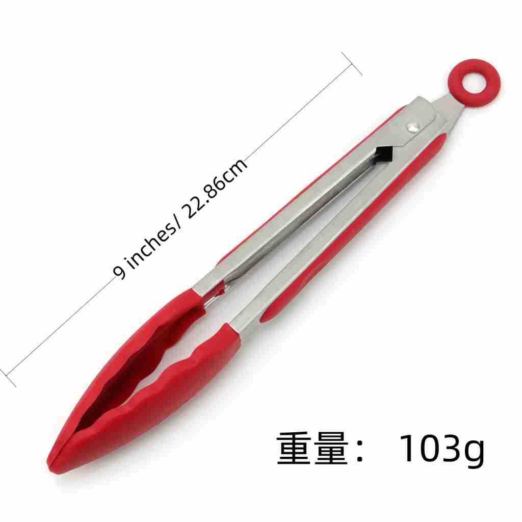 Cross Border Black Silicone Clip Food Clip Commercial High Temperature Resistant Food Grade Kitchen Steak Barbecue Grill Tool