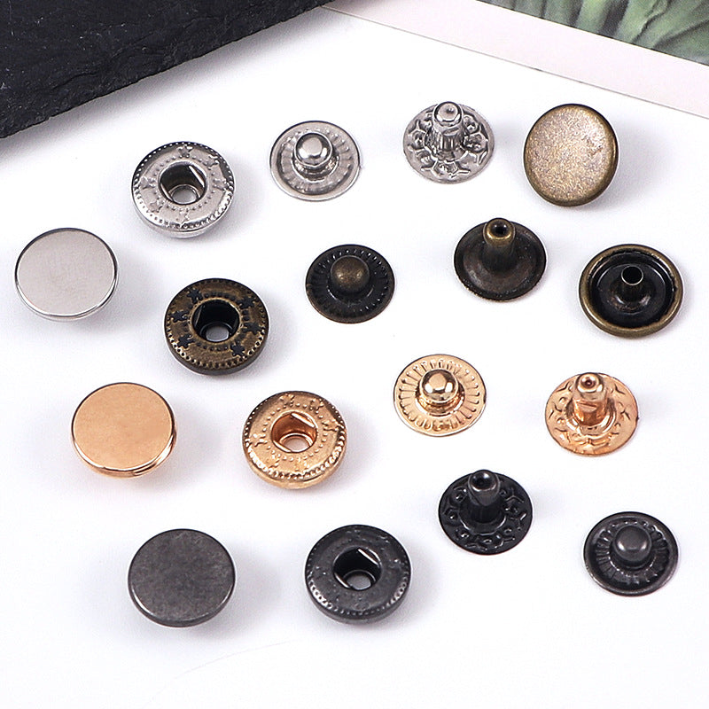 Down jacket button coat metal button frock coat cat coat double stainless steel snap button 655 button