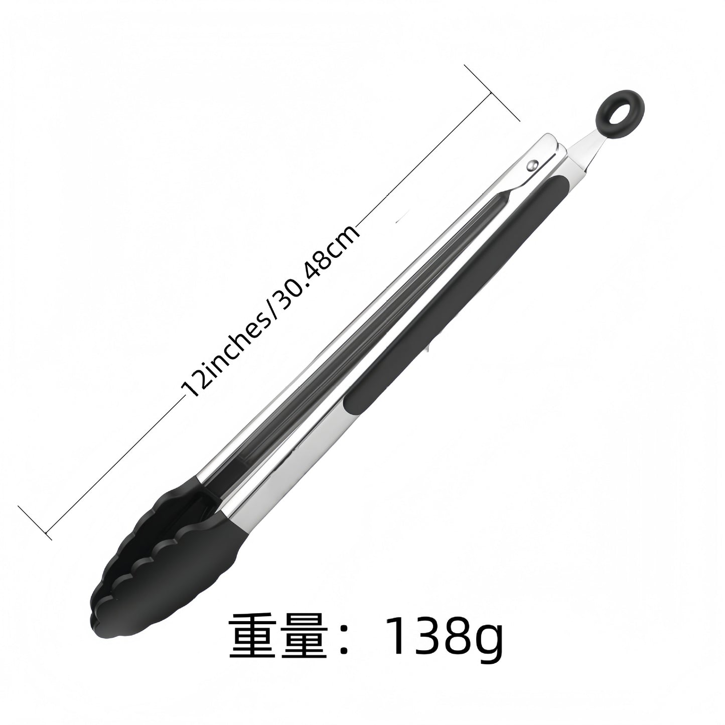 Cross Border Black Silicone Clip Food Clip Commercial High Temperature Resistant Food Grade Kitchen Steak Barbecue Grill Tool