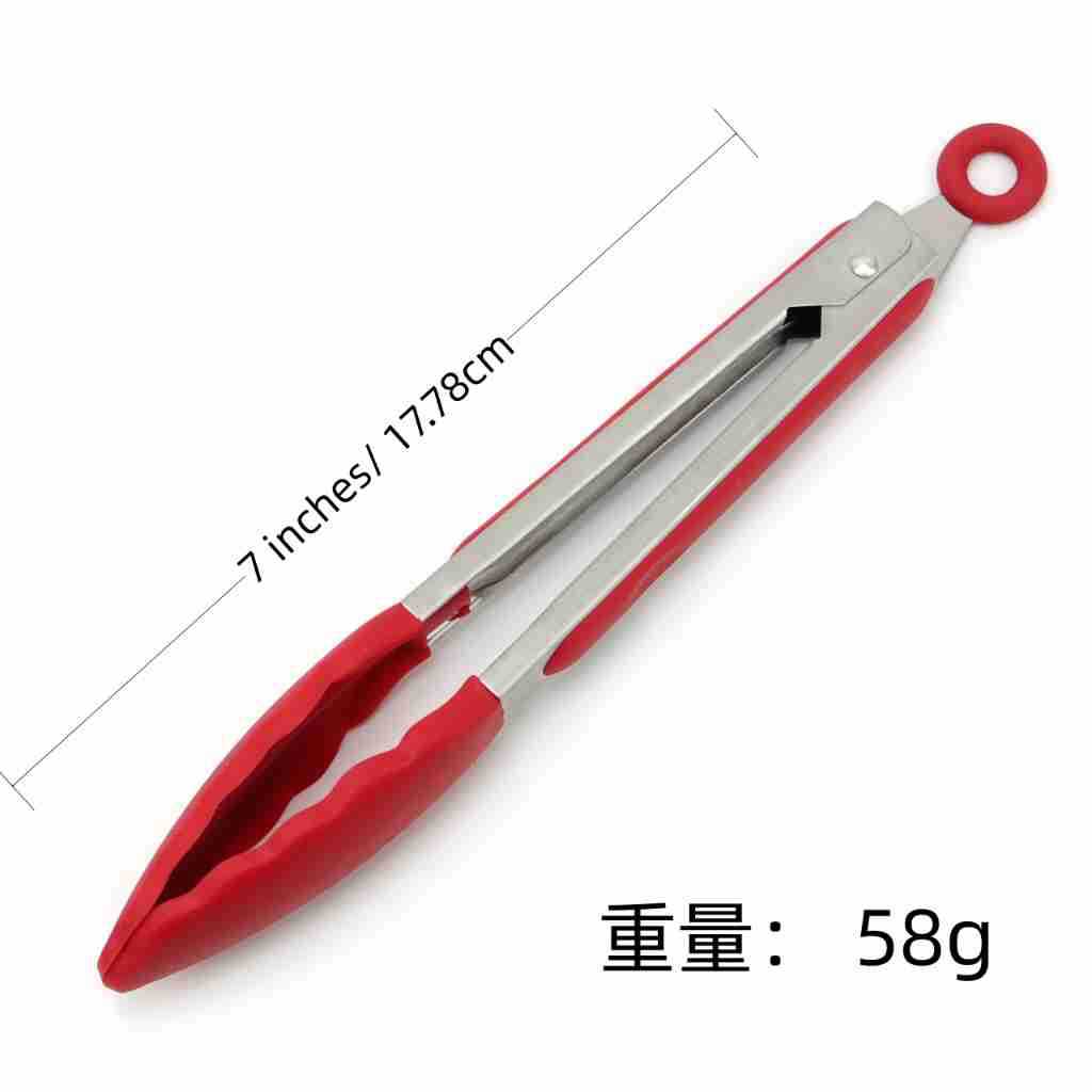 Cross Border Black Silicone Clip Food Clip Commercial High Temperature Resistant Food Grade Kitchen Steak Barbecue Grill Tool