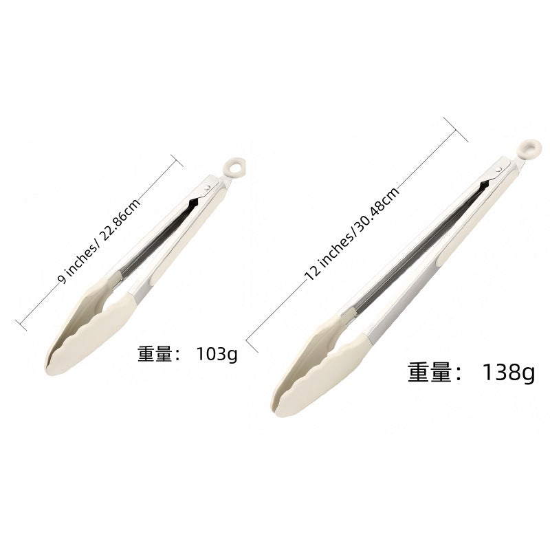 Cross Border Black Silicone Clip Food Clip Commercial High Temperature Resistant Food Grade Kitchen Steak Barbecue Grill Tool