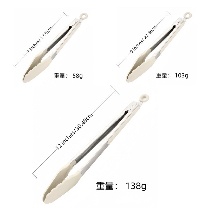 Cross Border Black Silicone Clip Food Clip Commercial High Temperature Resistant Food Grade Kitchen Steak Barbecue Grill Tool