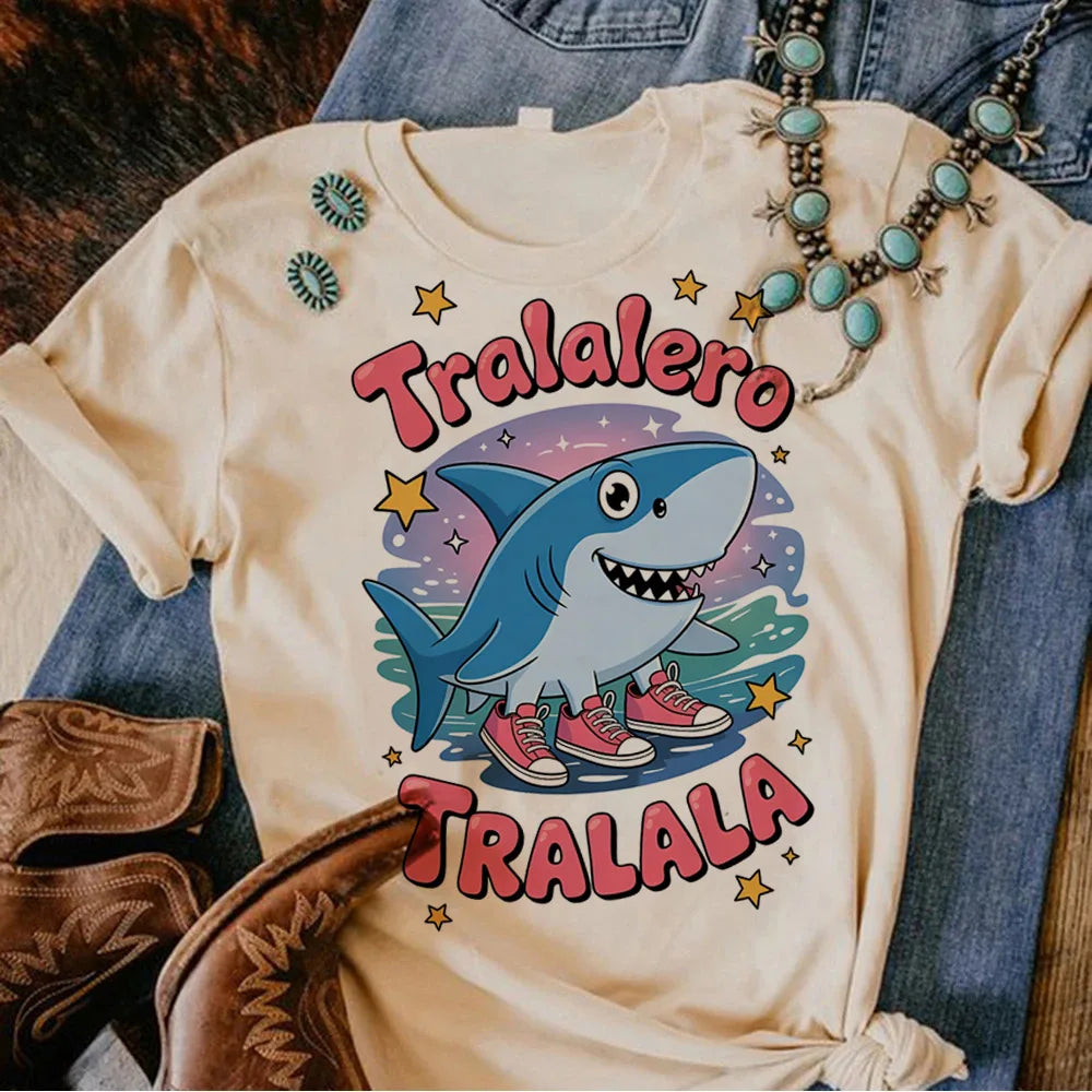 Tralalero Tralala Tung Tung Tung Sahur Bombardiro Crocodilo Tee Shirt Funny Italian Brainrot T shirt Men Women Tshirt