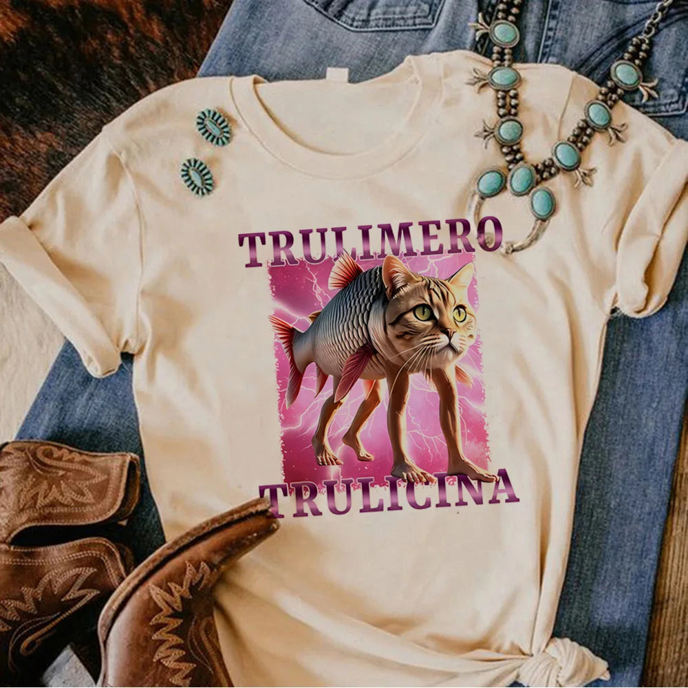 Tralalero Tralala Tung Tung Tung Sahur Bombardiro Crocodilo Tee Shirt Funny Italian Brainrot T shirt Men Women Tshirt