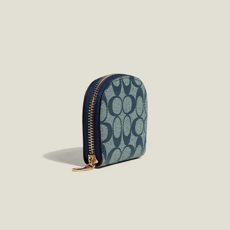 Ele Retro Ladies Wallet Multi-Card ort Clutch Bag Document Purse Faionable Zipper Closure PVC Youth Geometric Pattern