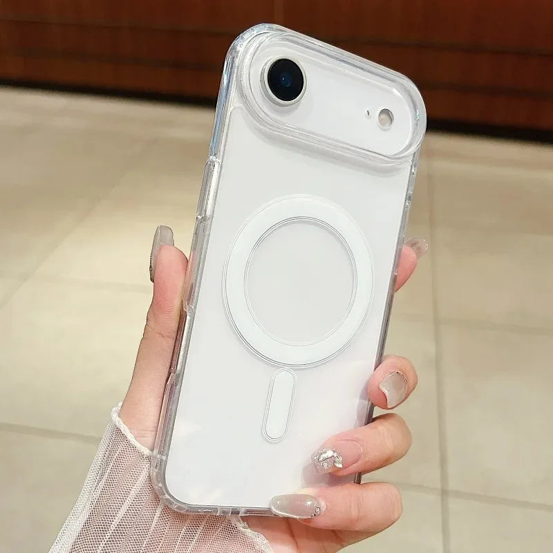 Transparent Magnetic Phone Case For iPhone 17 Pro Max 16 13 11 15 14 12 17 Air 17Promax Soft Shockproof Funda Cover