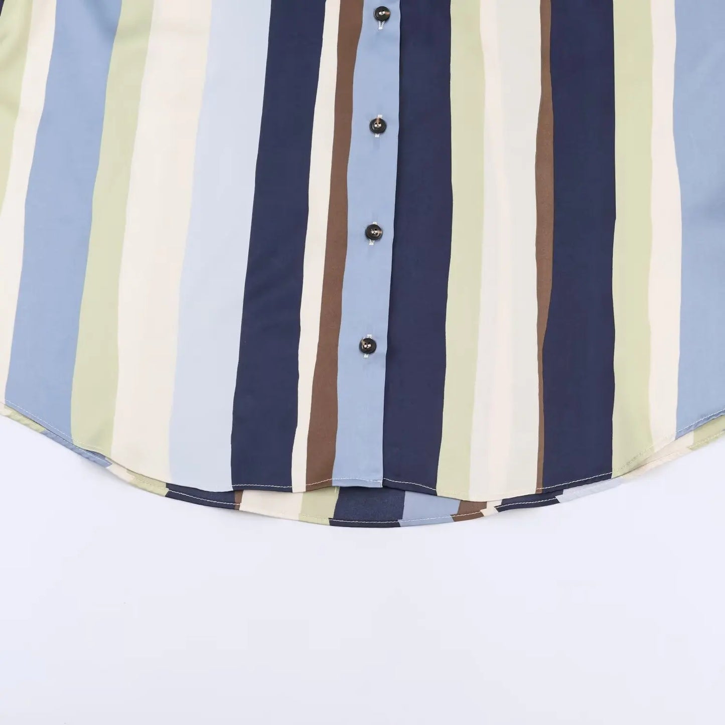 Women Striped Shirts Spring Summer Female Turn-Down Collar Blocking Design Long Sleeved Casual Shirt Tops Ladies' Shirt