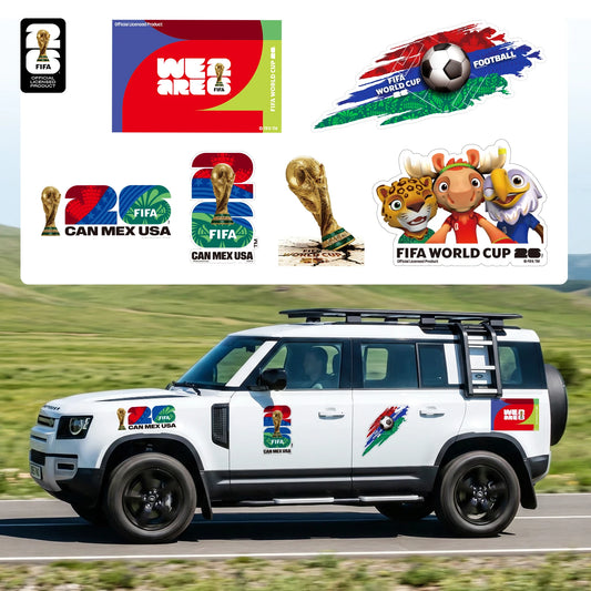 FIFA World Cup 2026 Car Decal Official World Cup Car Sticker with Trophy, Host City & Mascot Design - Waterproof Sticker for Car