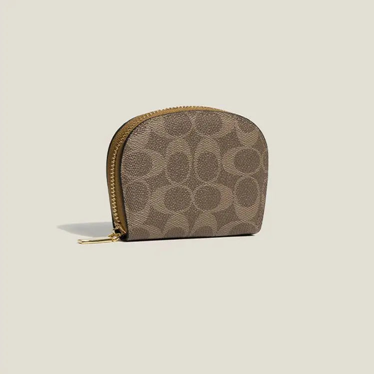 Ele Retro Ladies Wallet Multi-Card ort Clutch Bag Document Purse Faionable Zipper Closure PVC Youth Geometric Pattern
