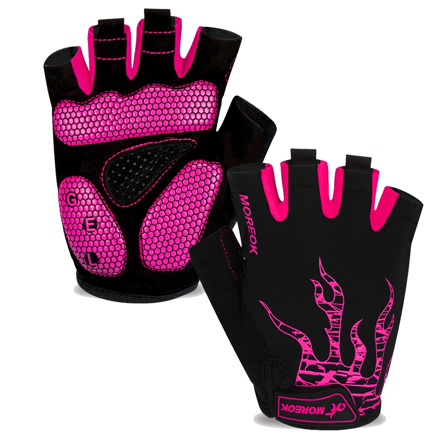 MOREOK Bike Gloves Half Finger  5MM Gel Pads Breathable Mountain Road Bike Cycling gloves Shock-absorbing Bicycle Gloves for Men
