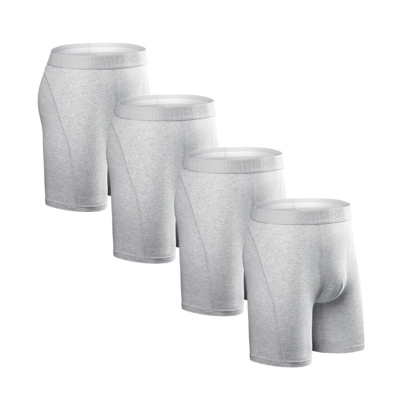 4pcs Long Boxers Men's Underpants Cotton Men Panties Underwear Man Boxershorts Sport Mens Boxer Shorts Sexy Male Trunks Calecon