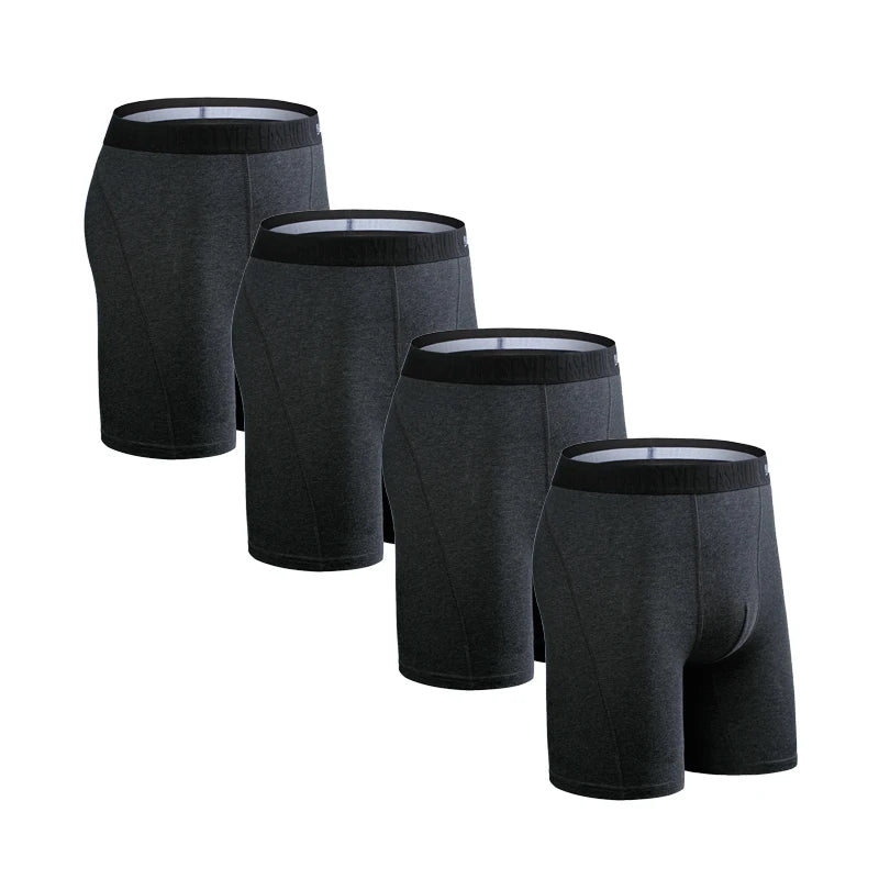 4pcs Long Boxers Men's Underpants Cotton Men Panties Underwear Man Boxershorts Sport Mens Boxer Shorts Sexy Male Trunks Calecon