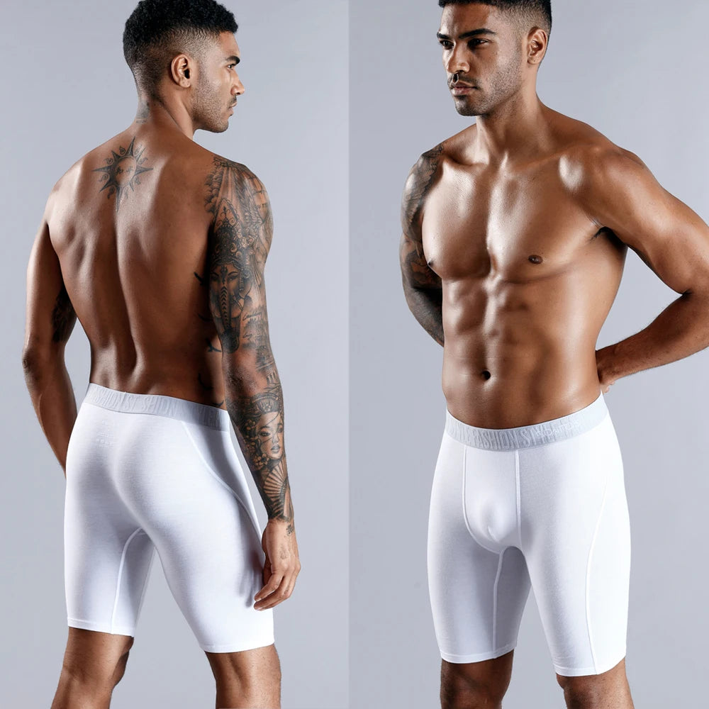4pcs Long Boxers Men's Underpants Cotton Men Panties Underwear Man Boxershorts Sport Mens Boxer Shorts Sexy Male Trunks Calecon
