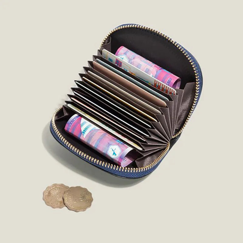 Ele Retro Ladies Wallet Multi-Card ort Clutch Bag Document Purse Faionable Zipper Closure PVC Youth Geometric Pattern