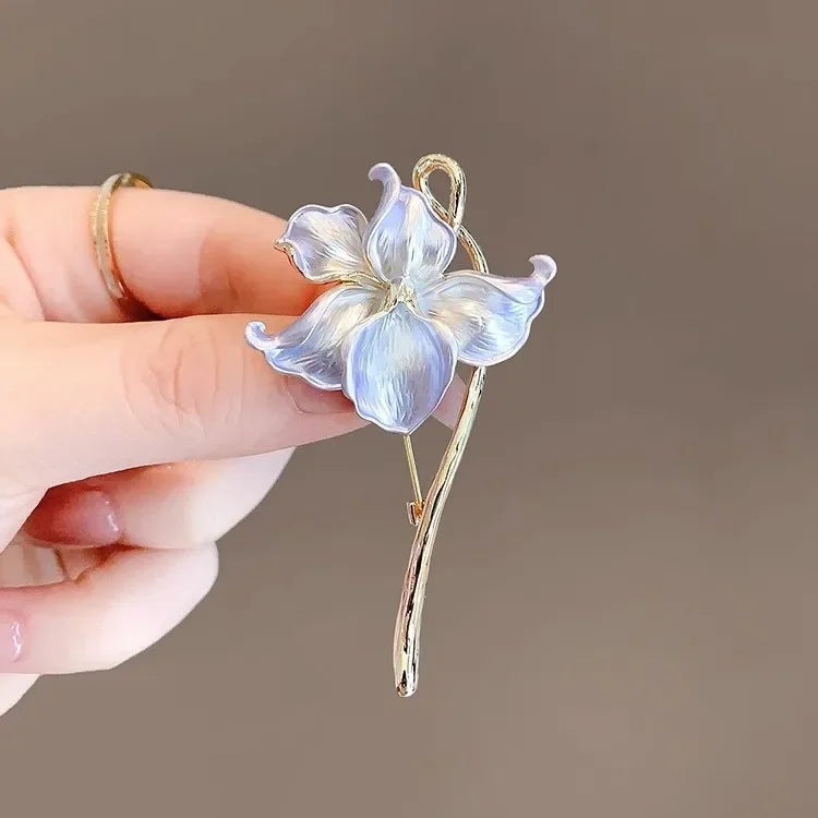 Luxury Enamel Lotus Flower Brooches for Women Men Suit Coat Dress Jewelry Pins Wedding Party Corsage Accessories