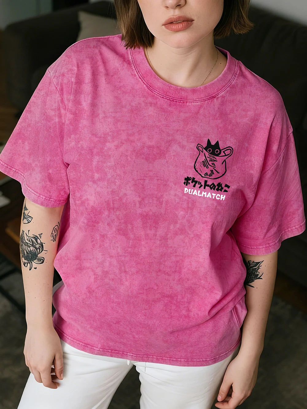 Women Cartoon T-Shirts Vintage Summer Harajuku Kawaii Cat Printed Short Sleeve Tees Couple Streetwear Loose Clothes Cotton Tops