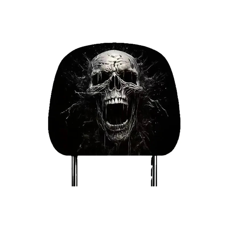1PCS Car Headrest Covers Funny Cartoon Headrest Cover Car Seat Head Rest Protector Auto Front Seat Rest Halloween Decoration