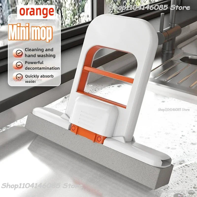 Strong Absorbent Mini Mop Dust Removal Portable Cleaning Mop with Sponge Mini Sponge Mop Wet and Dry Bathroom Desktop Glass