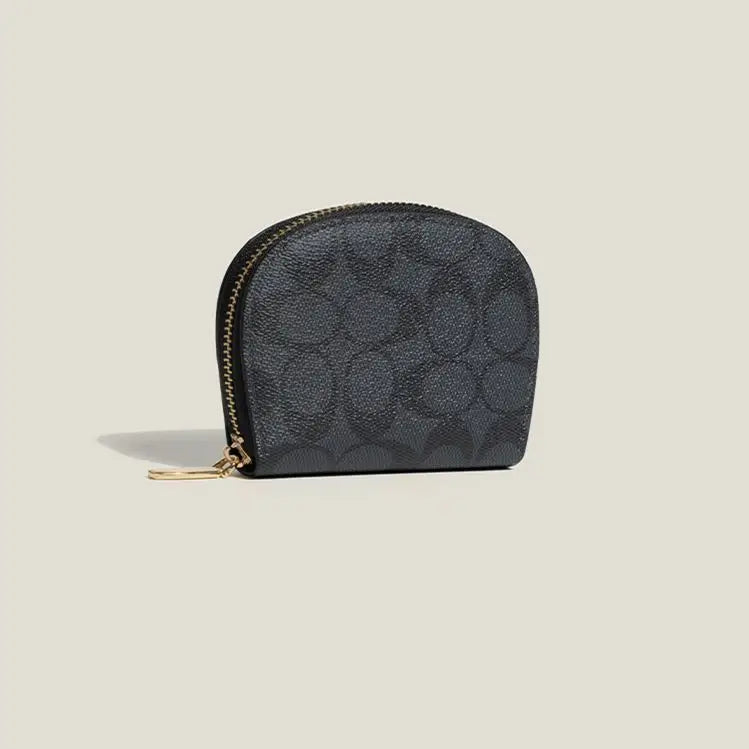 Ele Retro Ladies Wallet Multi-Card ort Clutch Bag Document Purse Faionable Zipper Closure PVC Youth Geometric Pattern