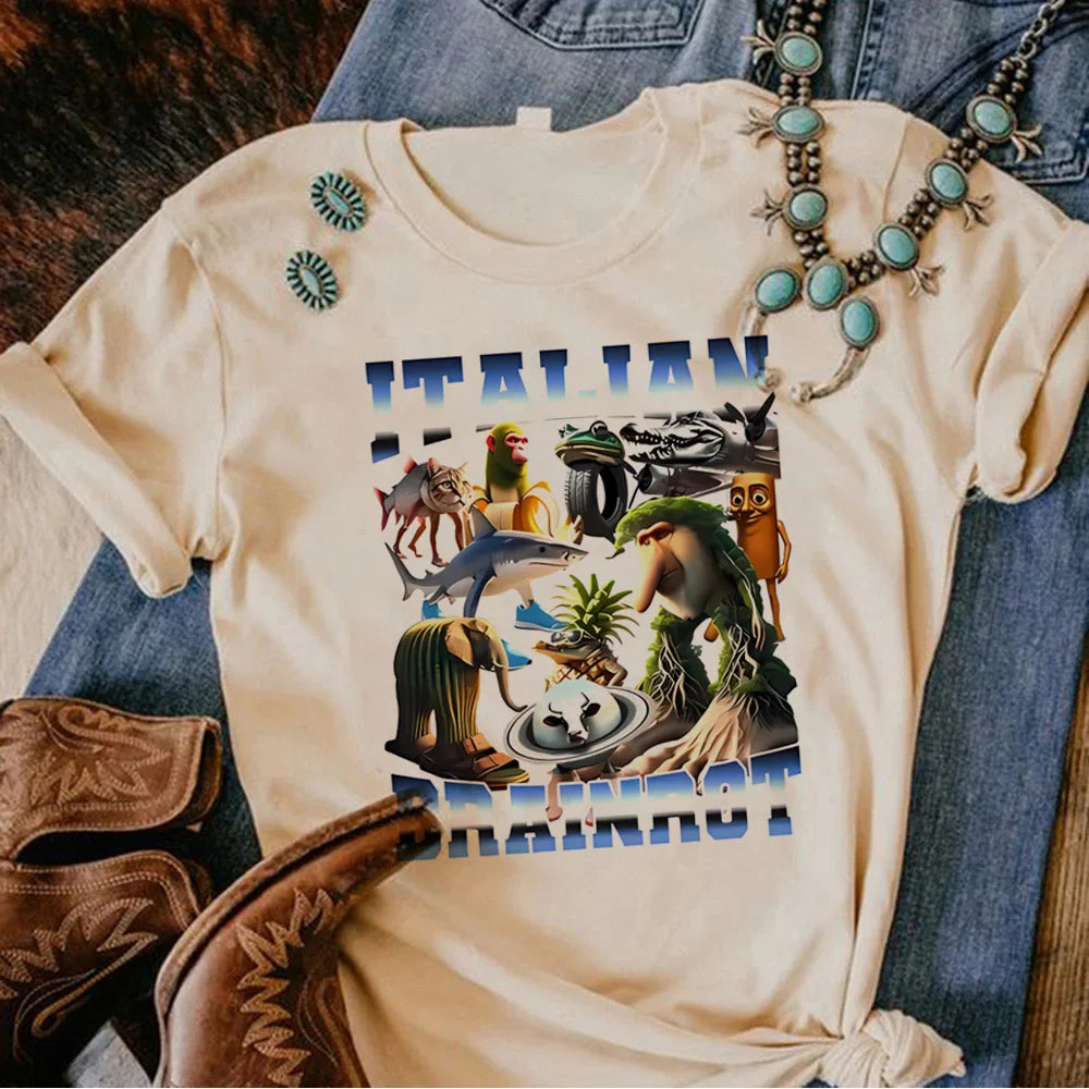 Tralalero Tralala Tung Tung Tung Sahur Bombardiro Crocodilo Tee Shirt Funny Italian Brainrot T shirt Men Women Tshirt