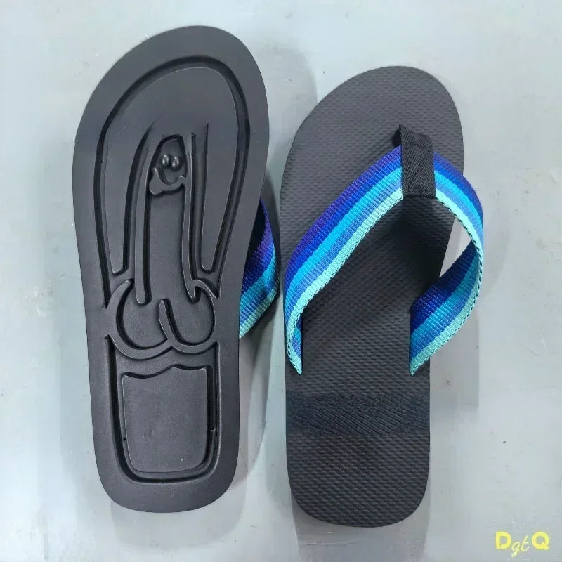 2025 Hidden Penis Flops Parody Creative Penis Slippers Summer Beach Comfort Non Slip Men's Sandal Beach Flip Flops Dick Slippers