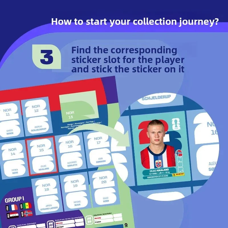 2026 Panini Official FIFA World Cup Sticker Box Messi Mbappé Haaland Yamal Star Collectible Stickers for World Cup Fans Gift