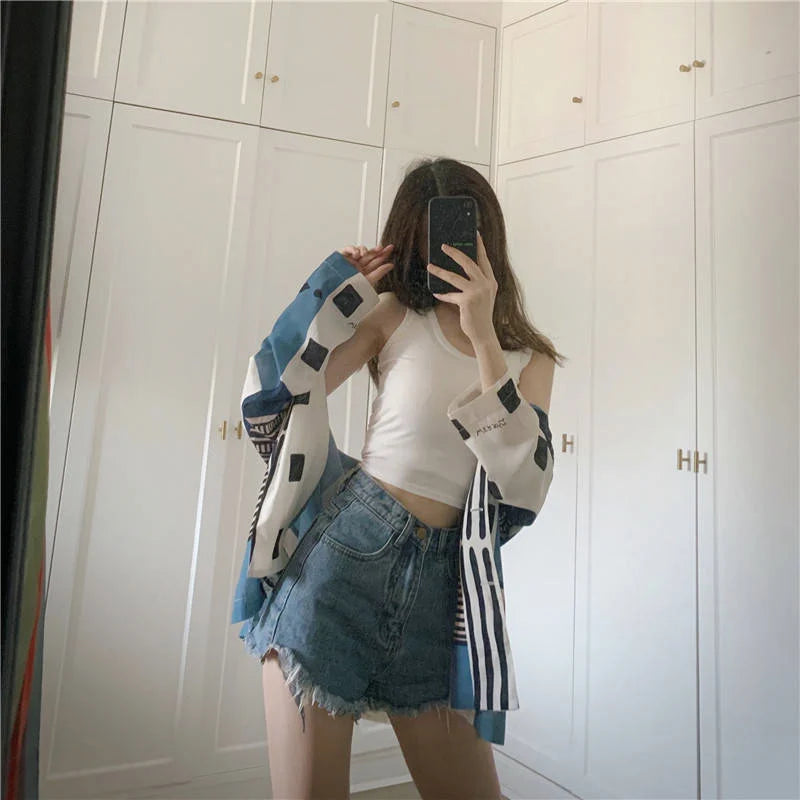 Black Knitted Round Neck Women T-shirt Sexy Sleeveless Camisole Crop Top Woman Tight Stretch Tank Top Ladies Tee Top Streetwear