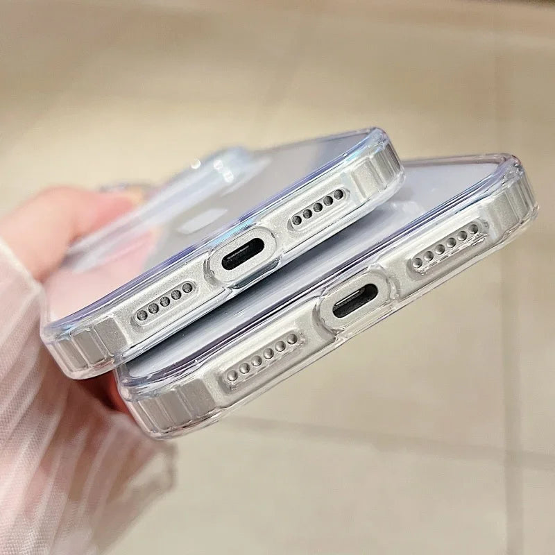 Transparent Magnetic Phone Case For iPhone 17 Pro Max 16 13 11 15 14 12 17 Air 17Promax Soft Shockproof Funda Cover
