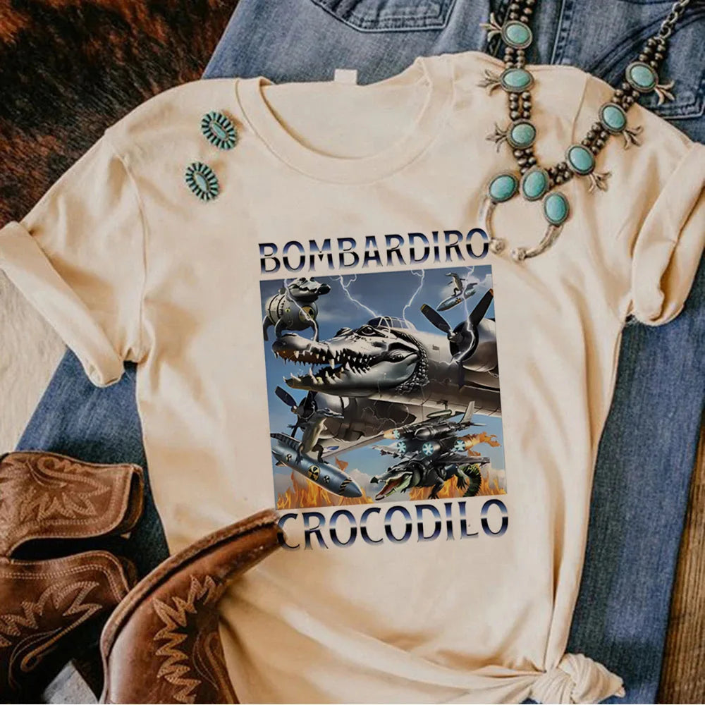 Tralalero Tralala Tung Tung Tung Sahur Bombardiro Crocodilo Tee Shirt Funny Italian Brainrot T shirt Men Women Tshirt