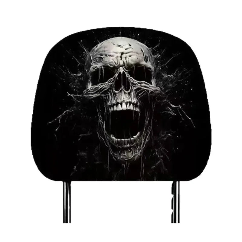1PCS Car Headrest Covers Funny Cartoon Headrest Cover Car Seat Head Rest Protector Auto Front Seat Rest Halloween Decoration