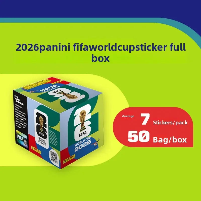 2026 Panini Official FIFA World Cup Sticker Box Messi Mbappé Haaland Yamal Star Collectible Stickers for World Cup Fans Gift
