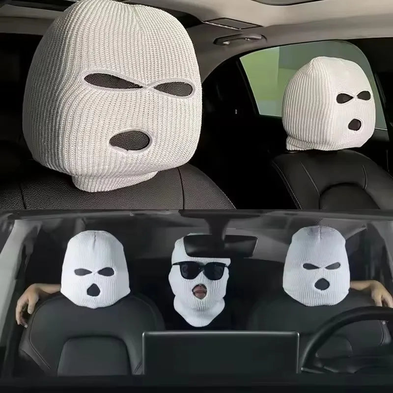 1/2pcs General Motors Headrest Seat Cover Is A Unique, Funny and Fun Car Headrest with Black and White Car Decoration