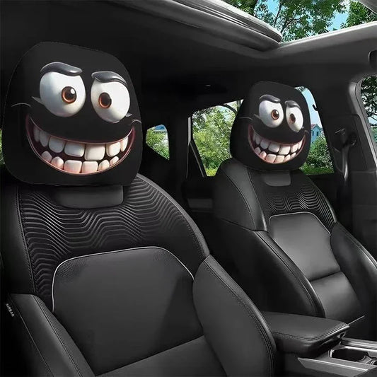 1PCS Car Headrest Covers Funny Cartoon Headrest Cover Car Seat Head Rest Protector Auto Front Seat Rest Halloween Decoration