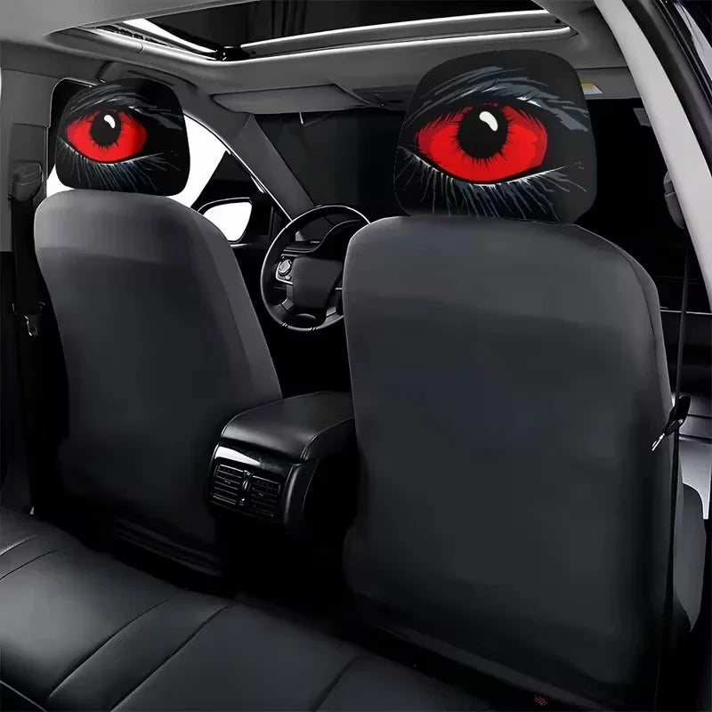 1PC-Red-eyed Car Headrest Cover - High Elasticity, Effectively Dust-proof , Stain-resistant, Practical Car Interiors
