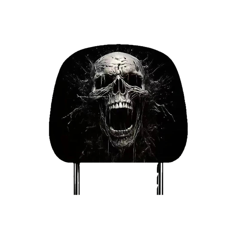 1PCS Car Headrest Covers Funny Cartoon Headrest Cover Car Seat Head Rest Protector Auto Front Seat Rest Halloween Decoration