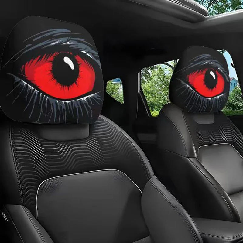 1PC-Red-eyed Car Headrest Cover - High Elasticity, Effectively Dust-proof , Stain-resistant, Practical Car Interiors